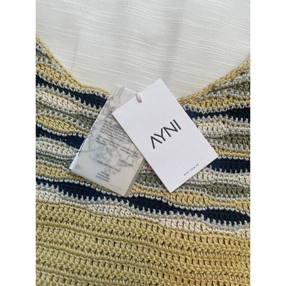 AYNI Try Crochet Off The Shoulder Crop Top In Butter Sz Lg New W/Alteration Rare - Picture 7 of 12